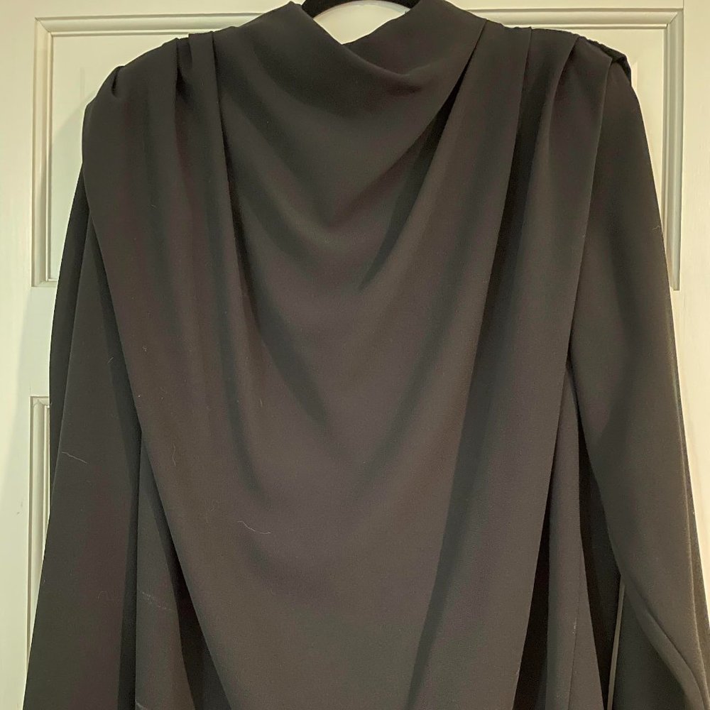 ZARA BLACK HIGH NECK PLEATED DRAPE TOP SIZE XL .
